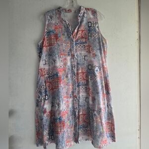 Colorful Geometric Print Midi XL Dress